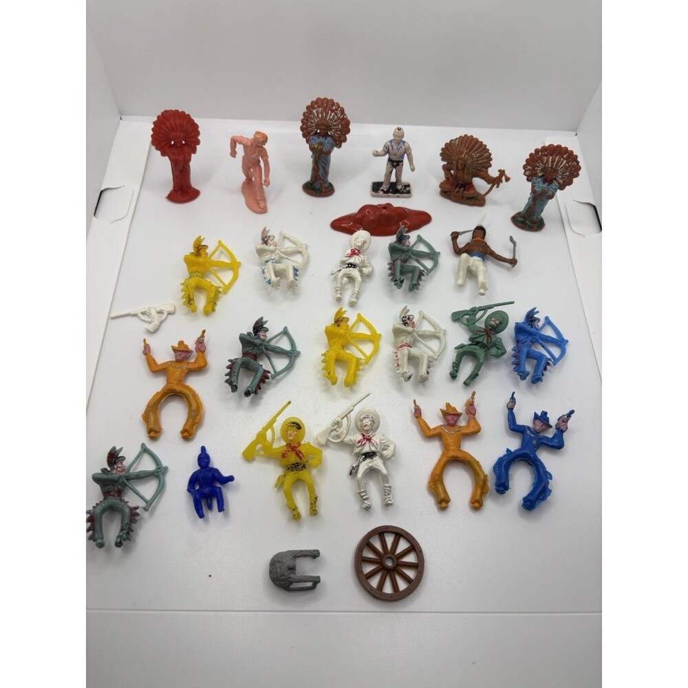Vintage Lot Of Cowboys And Indians Miniature Figures 2 Inch